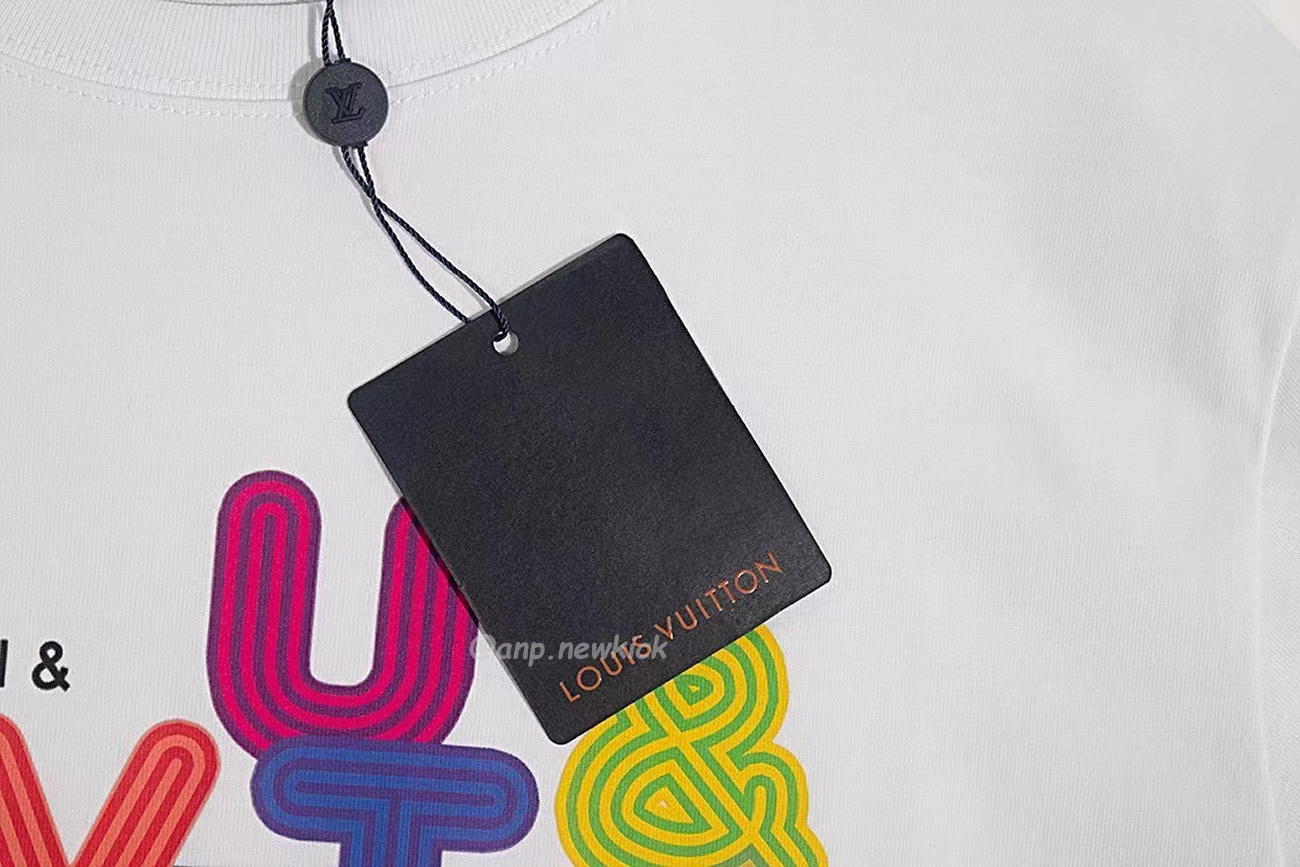 Louis Vuitton Colorful Letter Printed Short Sleeves T Shirt (5) - newkick.vip